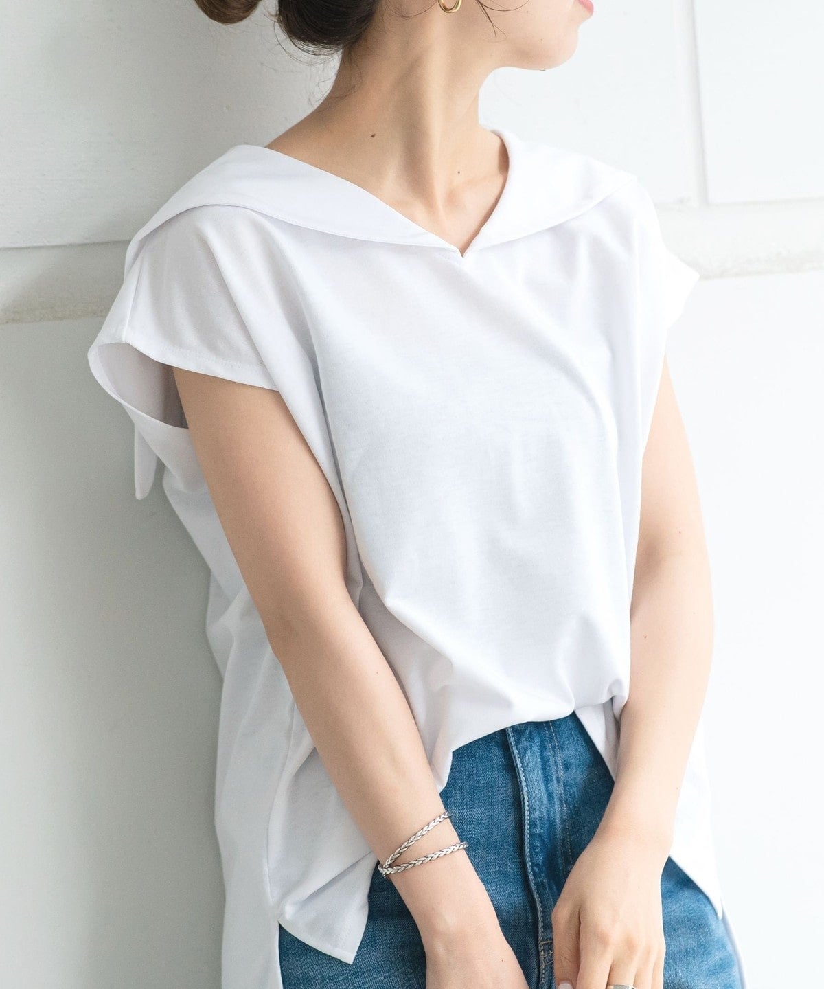 SHIPS any: セーラーカラー TEE〈ウォッシャブル〉