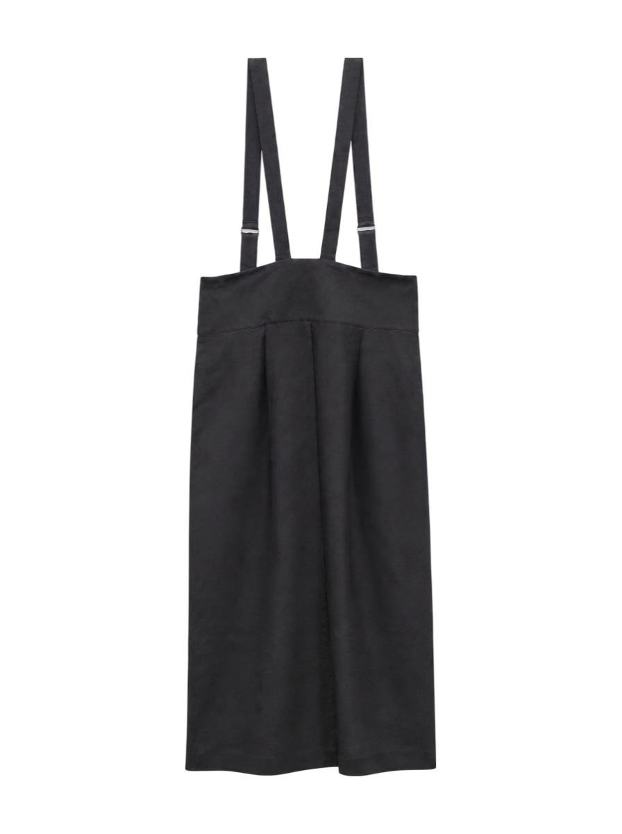 【SHIPS別注】assiette:〈手洗い可能〉メタリック サスペンダー スカート