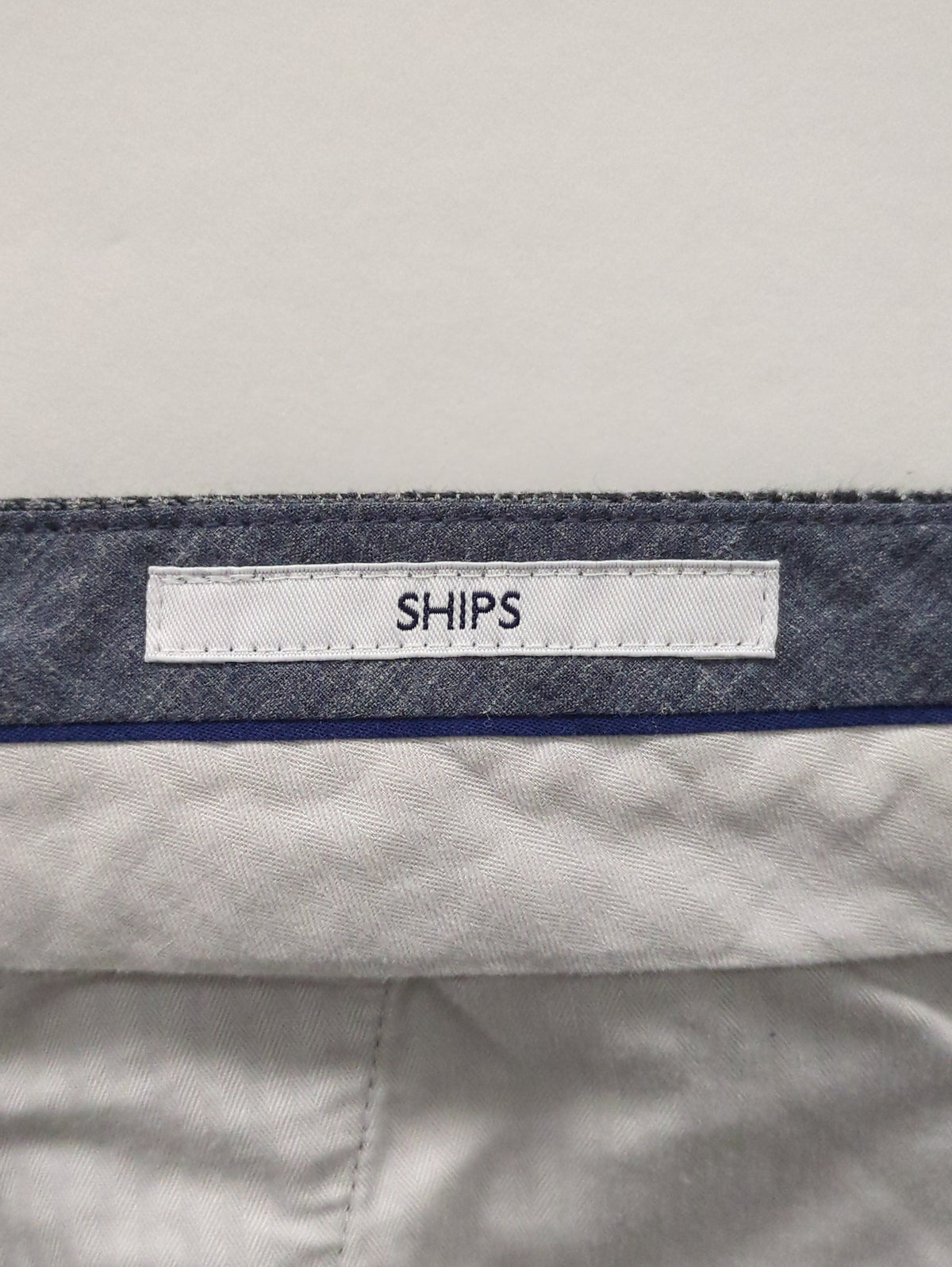 SHIPS: コットン/GARA スリム ノープリーツ パンツ