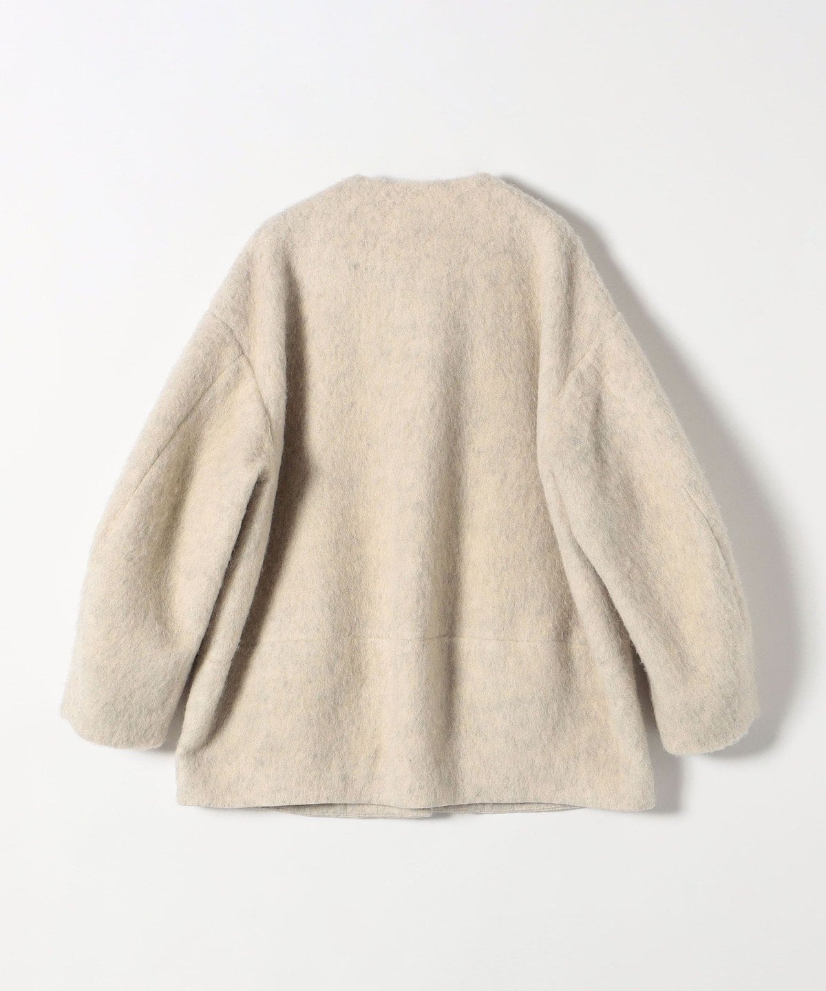 SHIPS any: ウール ミックス シャギー ノーカラー コクーン コート