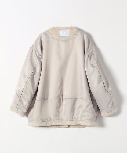 SHIPS any: ウール ミックス シャギー ノーカラー コクーン コート