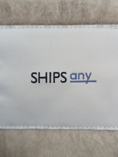 SHIPS any: ウール ミックス シャギー ノーカラー コクーン コート