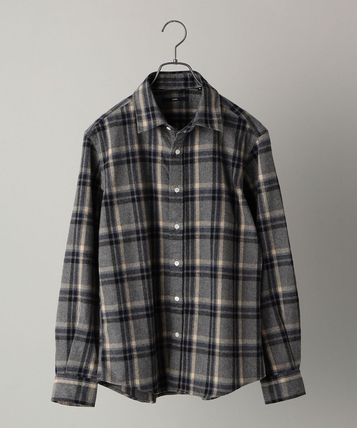SHIPS: japan quality フェザー チェック レギュラーカラー ネルシャツ