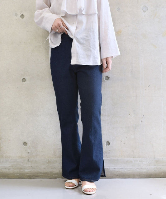 0 x ones:セミフレアスリットデニム