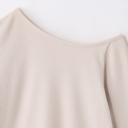 Prefer SHIPS:7部袖アシンメトリーカットソー