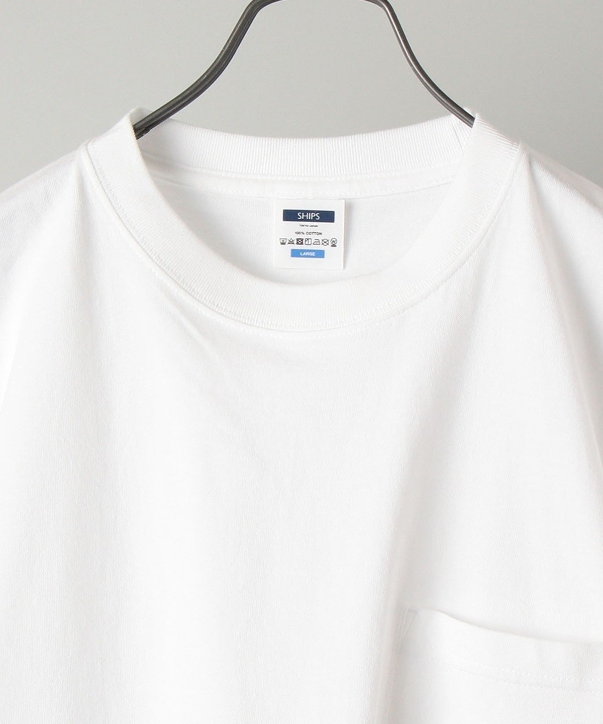 【WEB限定】SHIPS: マイクロ SHIPSロゴ ポケット Tシャツ