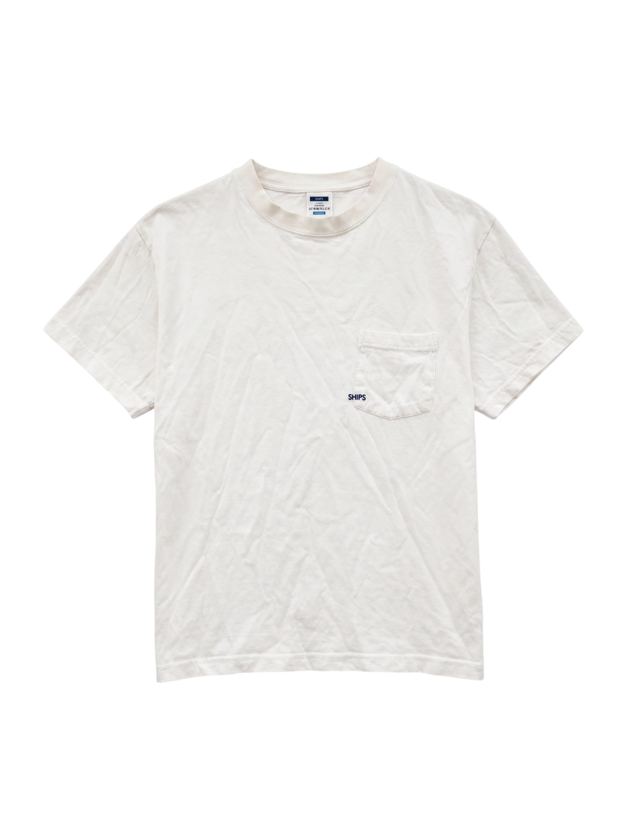 【WEB限定】SHIPS: マイクロ SHIPSロゴ ポケット Tシャツ