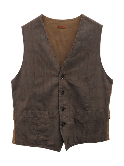 BARENA:CTN G/CHK VEST