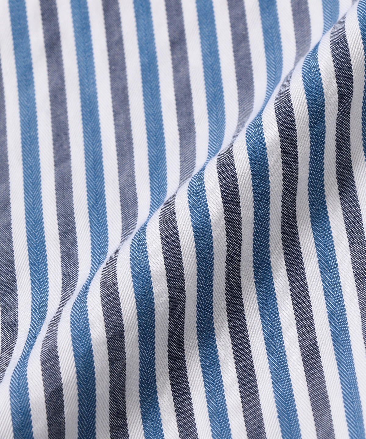 SHIPS: ヘリンボーン ストライプ セミワイドカラーシャツ