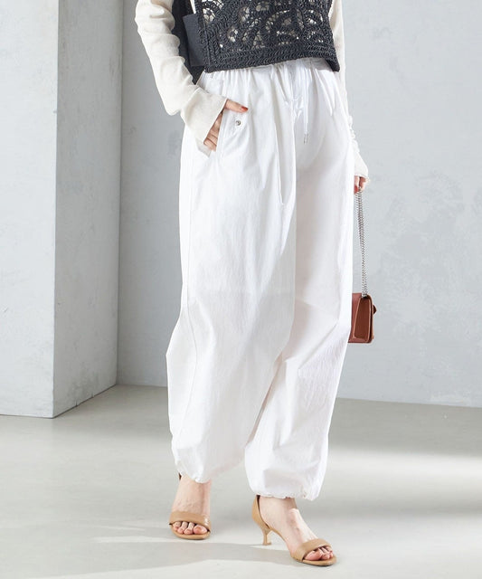 〈手洗い可能〉裾ドロスト ナイロン カーゴ パンツ