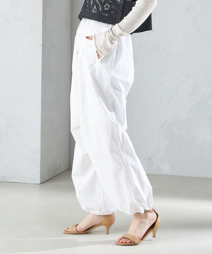 〈手洗い可能〉裾ドロスト ナイロン カーゴ パンツ