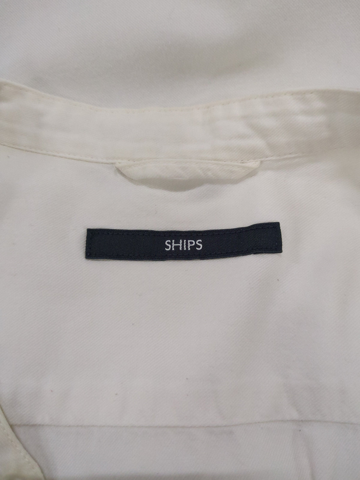 SHIPS: コットン/シルク ソフィアブル加工 バンドカラー シャツ