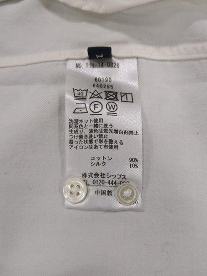 SHIPS: コットン/シルク ソフィアブル加工 バンドカラー シャツ