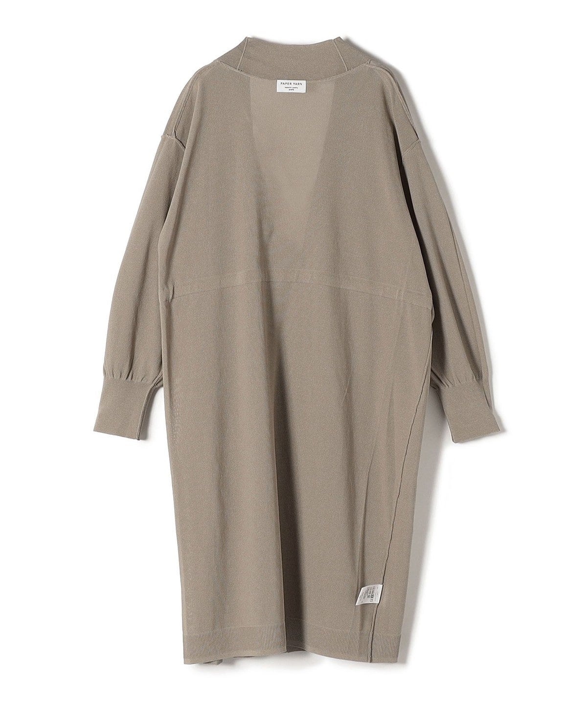 〈手洗い可能〉 ペーパーポリ ロングスリーブ ミディ カーディガン