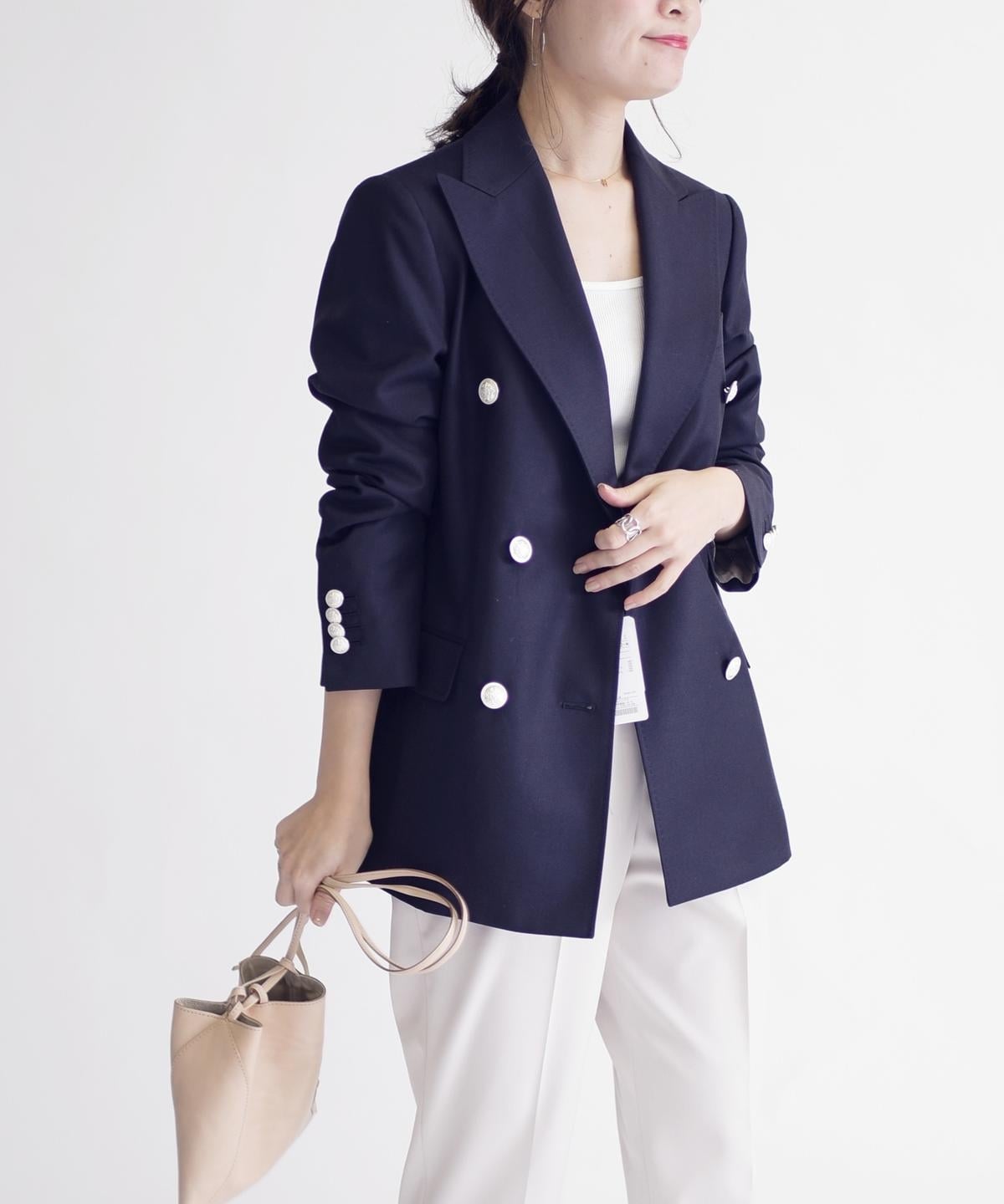 PrimaryNavyLabel:ウールコットンダブルジャケットnavy