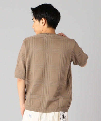 SHIPS: japan quality AMOSSA(R) リンクス チェック ニットTシャツ