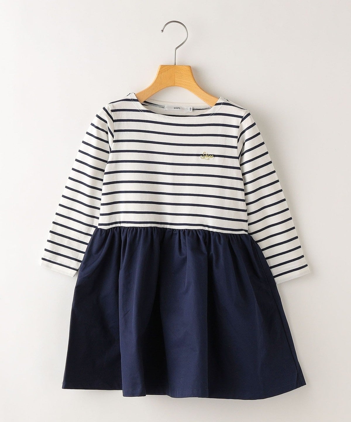 SHIPS KIDS:ボーダー ドッキング ワンピース(100〜130cm)
