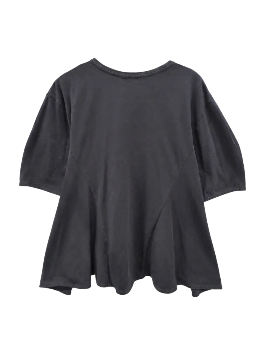 【WEB限定】 〈洗濯機可能〉へムフレア 5分袖 カットソー