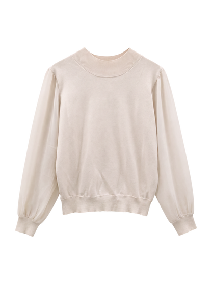【WEB限定】〈手洗い可能〉シフォンスリーブニット