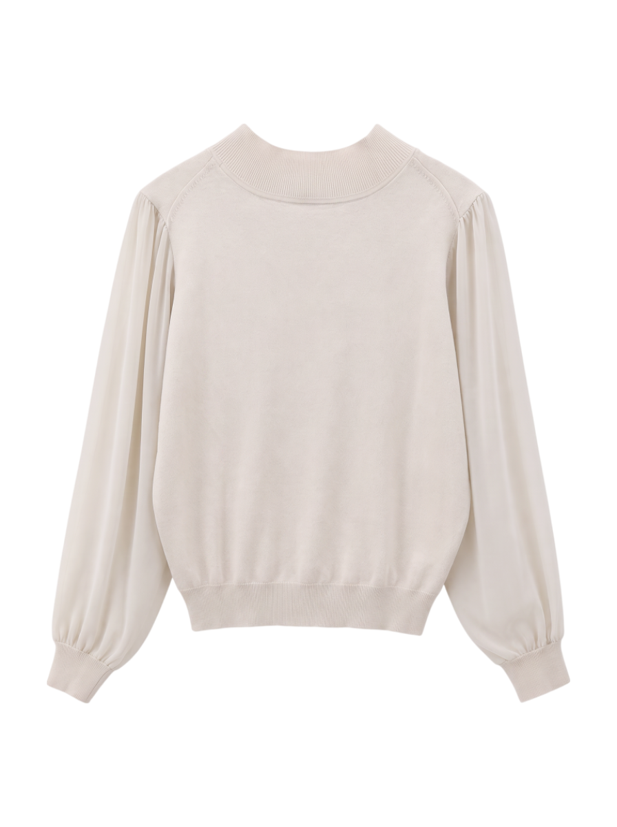 【WEB限定】〈手洗い可能〉シフォンスリーブニット