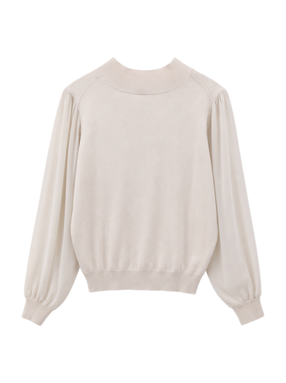 【WEB限定】〈手洗い可能〉シフォンスリーブニット