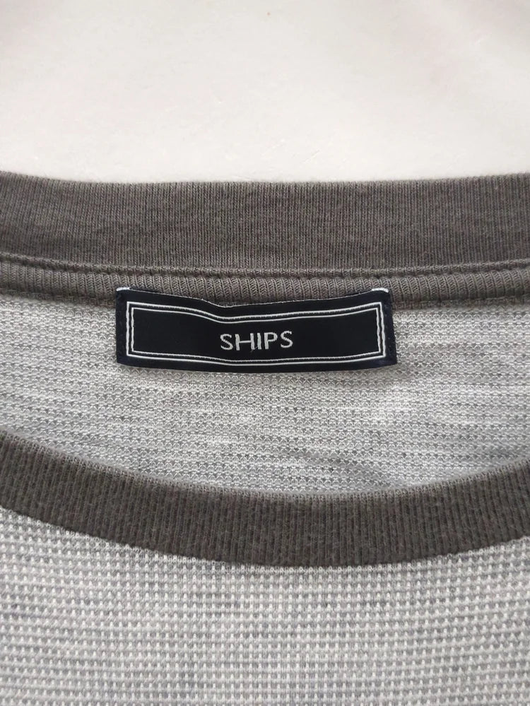SHIPS: バーズアイ クルーネック Tシャツ