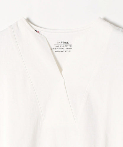 SHIPS any: USAコットン スキッパーTEE