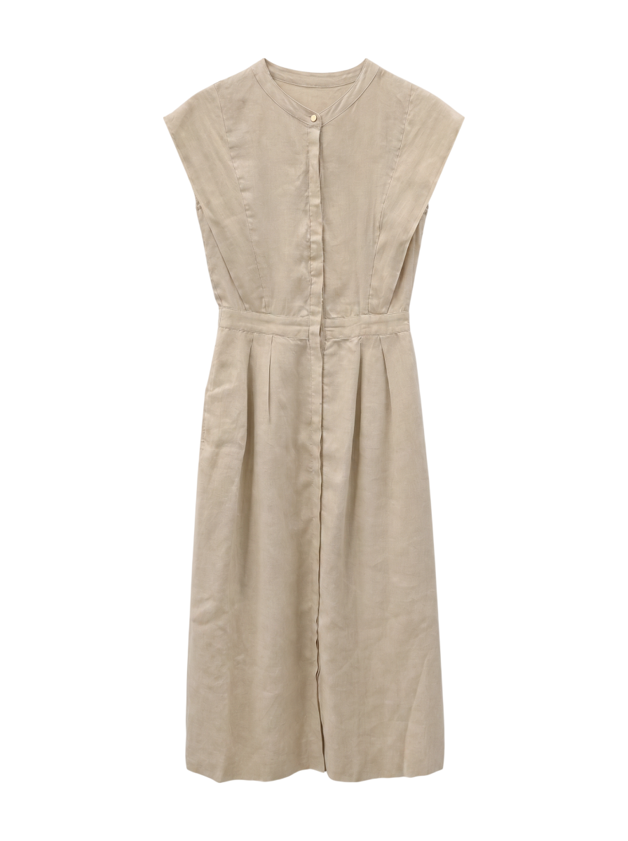 〈手洗い可能〉NORTHERN LINEN2タックワンピース