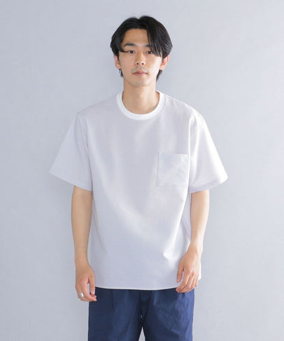 SHIPS: COOLMAX(R) シアサッカー ストライプ クルーネック Tシャツ