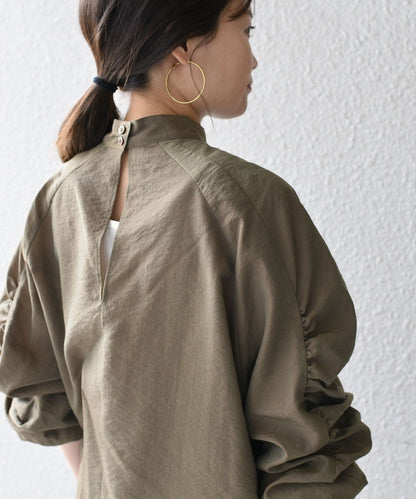 Wai+:ギャザースリーブリブプルオーバー