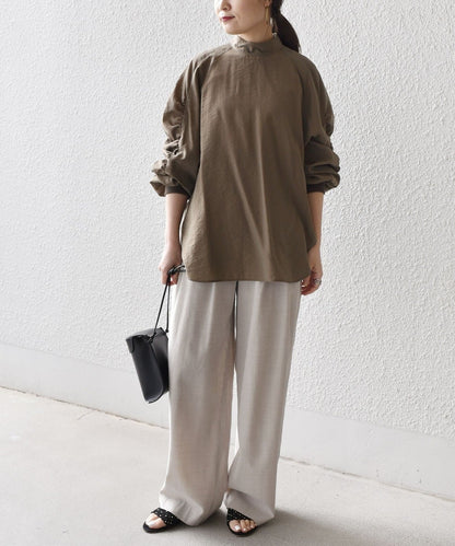 Wai+:ギャザースリーブリブプルオーバー