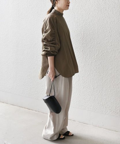 Wai+:ギャザースリーブリブプルオーバー