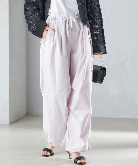 〈手洗い可能〉裾ドロスト ナイロン カーゴ パンツ