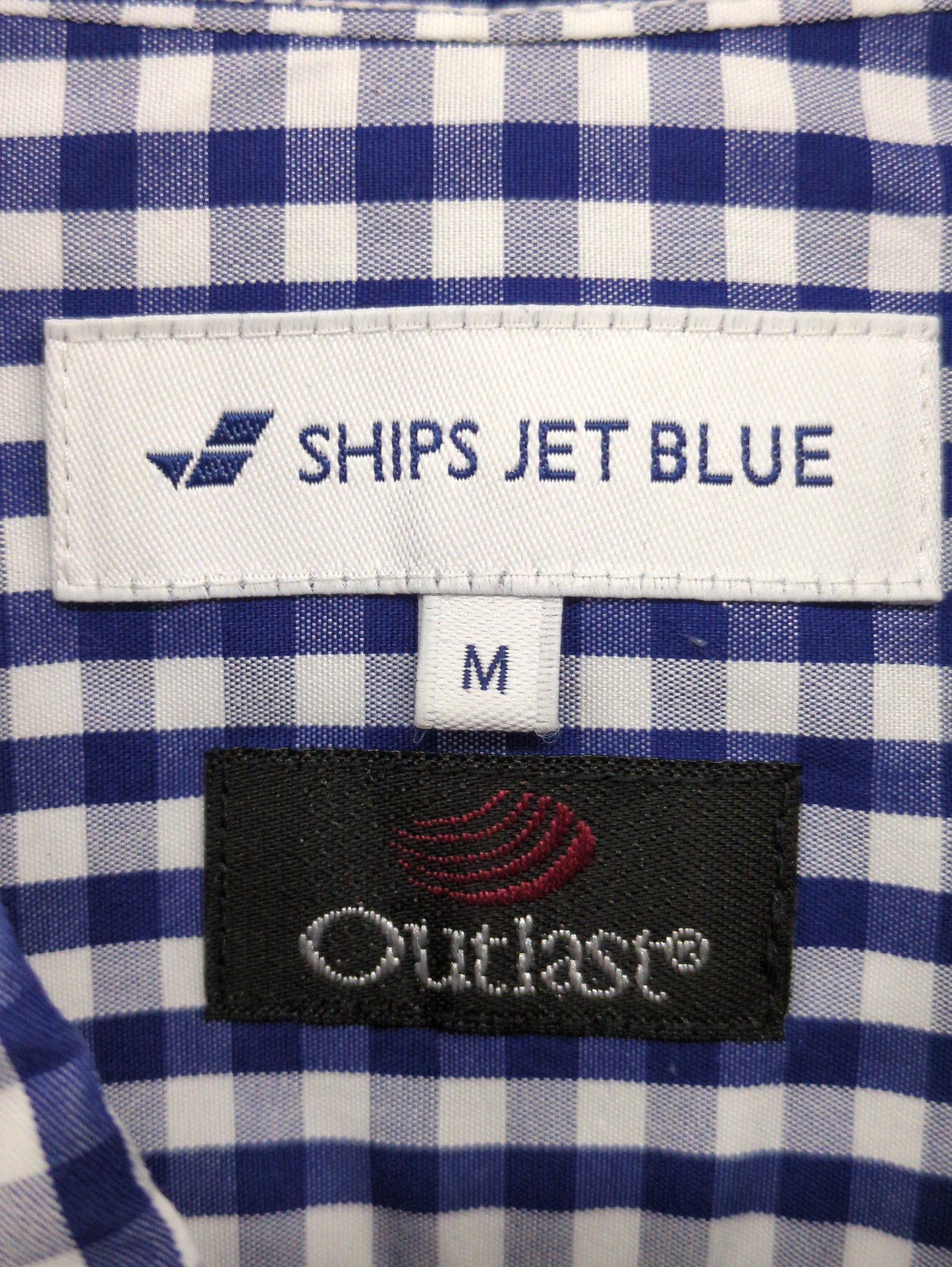 SHIPS JET BLUE: Outlast チェックストライプ レギュラーカラーシャツ