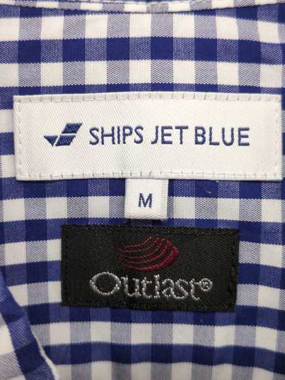 SHIPS JET BLUE: Outlast チェックストライプ レギュラーカラーシャツ