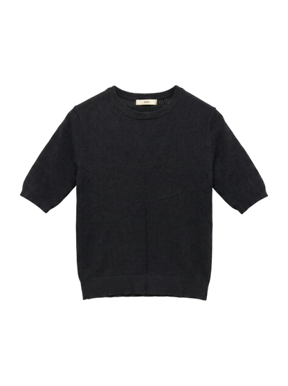 〈手洗い可能〉コットン ナイロン リブ ニット TEE
