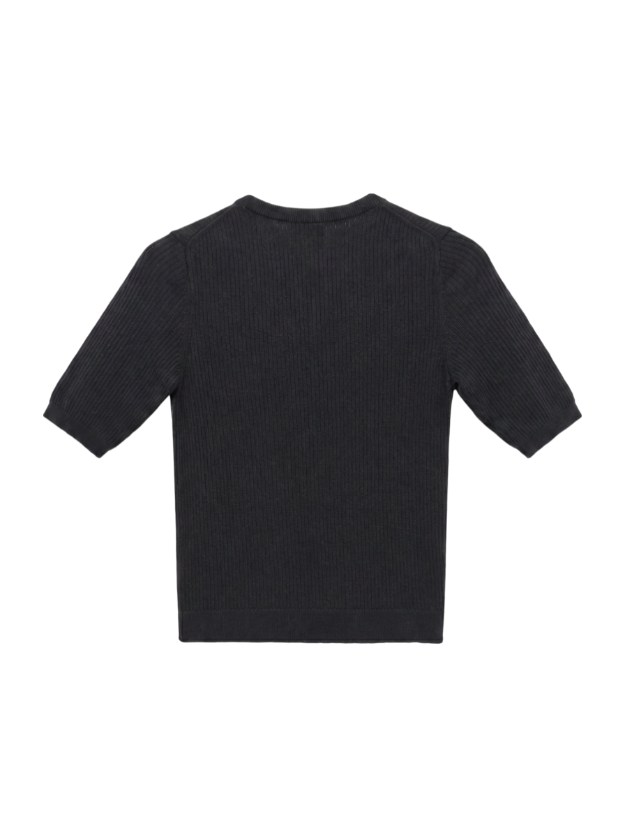 〈手洗い可能〉コットン ナイロン リブ ニット TEE