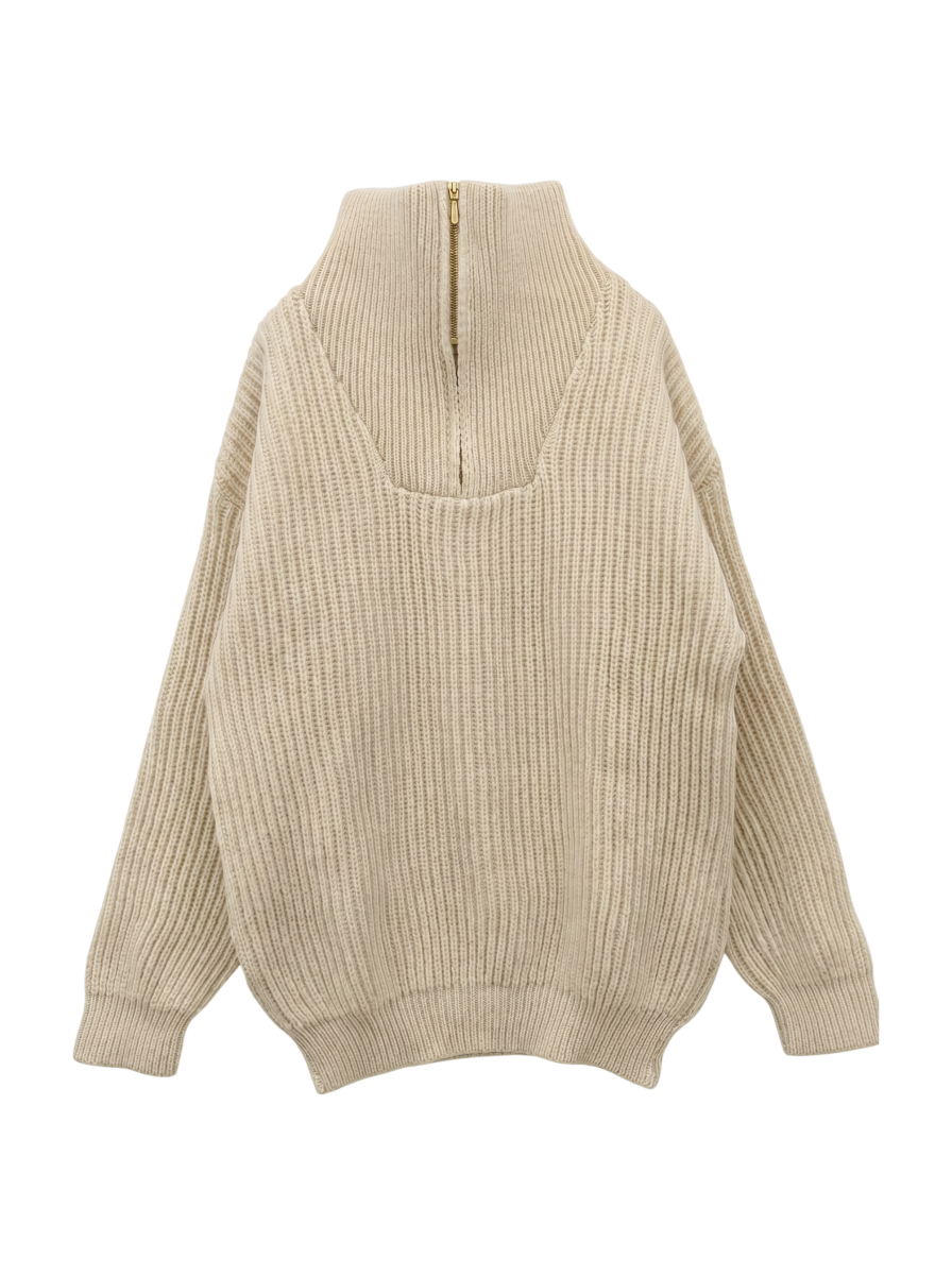OLDDERBY KNITWEAR:リブ ジップ プルオーバー