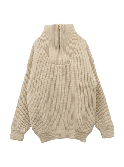 OLDDERBY KNITWEAR:リブ ジップ プルオーバー