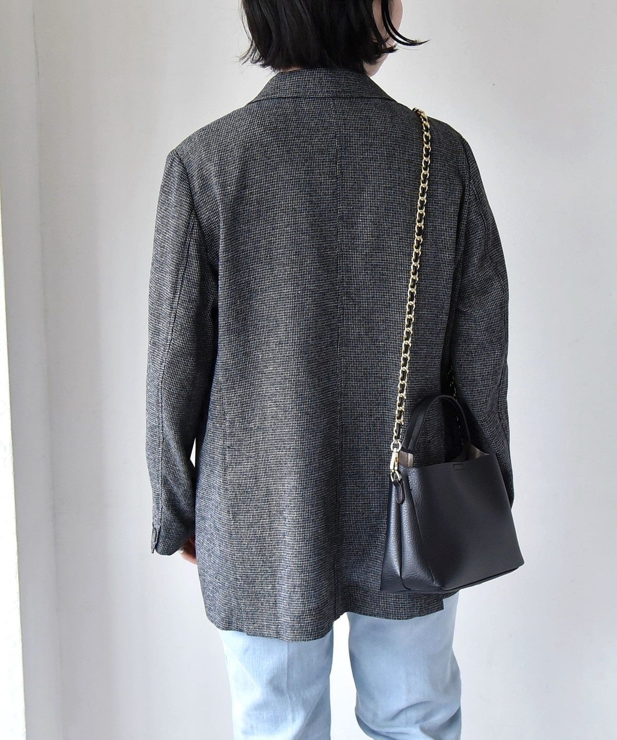 quaranciel:〈手洗い可能〉サマー カラミ テーラード シングル ジャケット