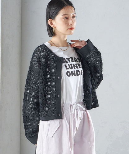 〈手洗い可能〉透かし編み 2WAY ニット ジャケット