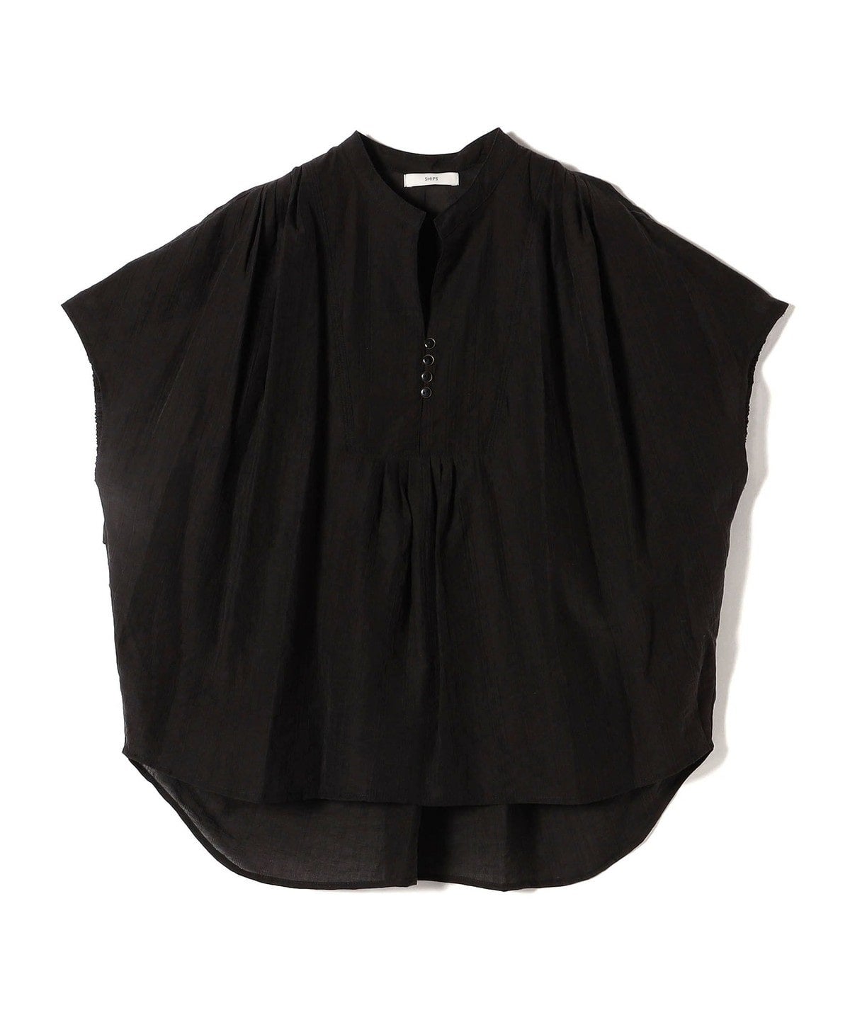 【WEB限定】〈洗濯機可能〉シアー ストライプ ギャザー ブラウス