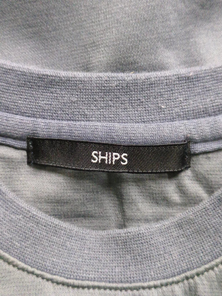 SHIPS: コットン ポンチ クルーネック Tシャツ