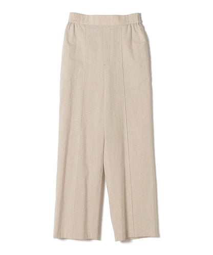 〈手洗い可能〉ウエストゴム麻混ピンタックパンツ