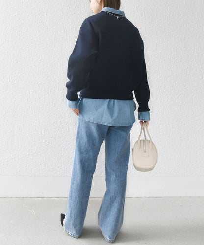 〈手洗い可能〉ロゴ ワッペン ロング スリーブ プルオーバー