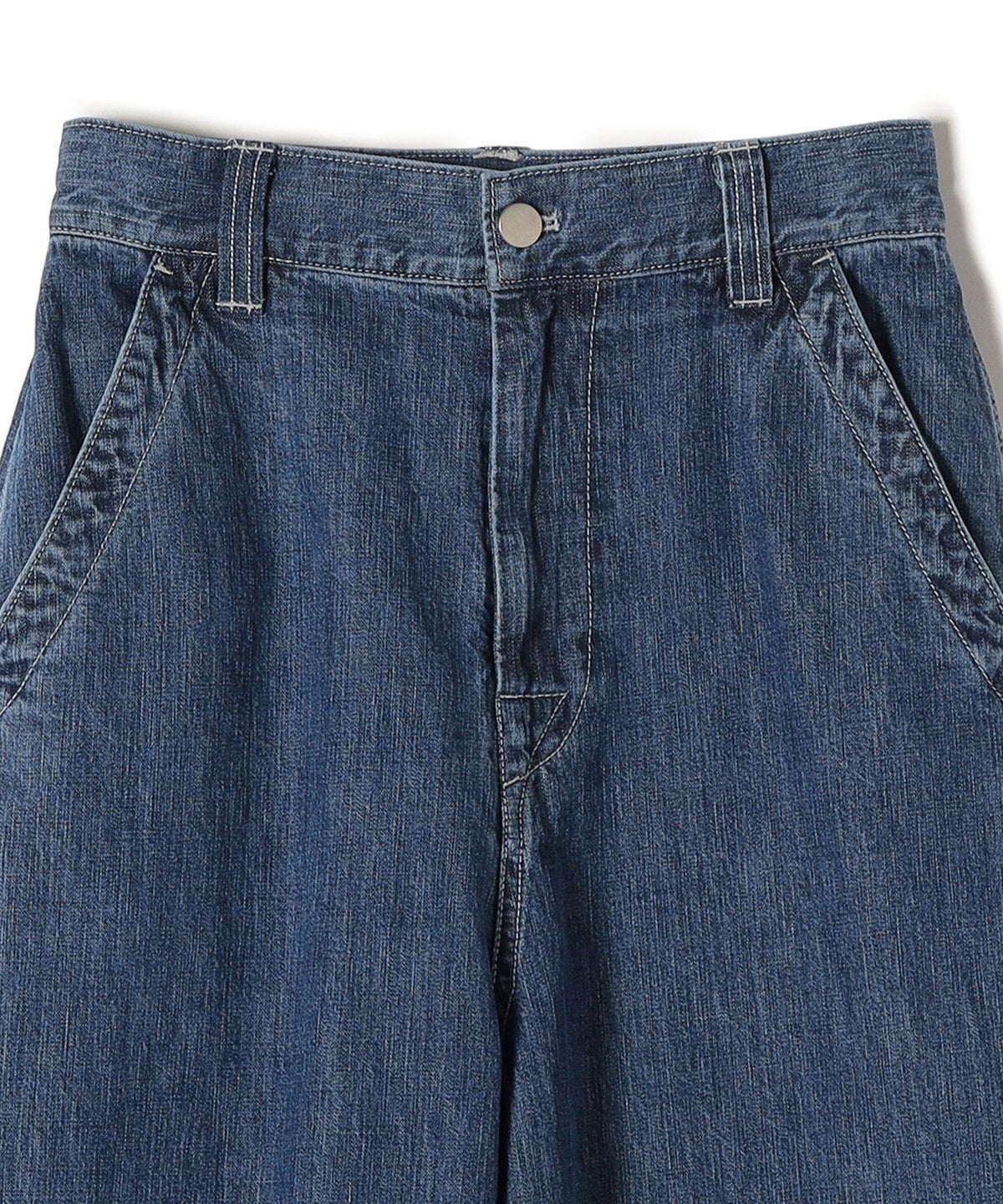 SHIPS Primary Navy Label:ストレートデニム