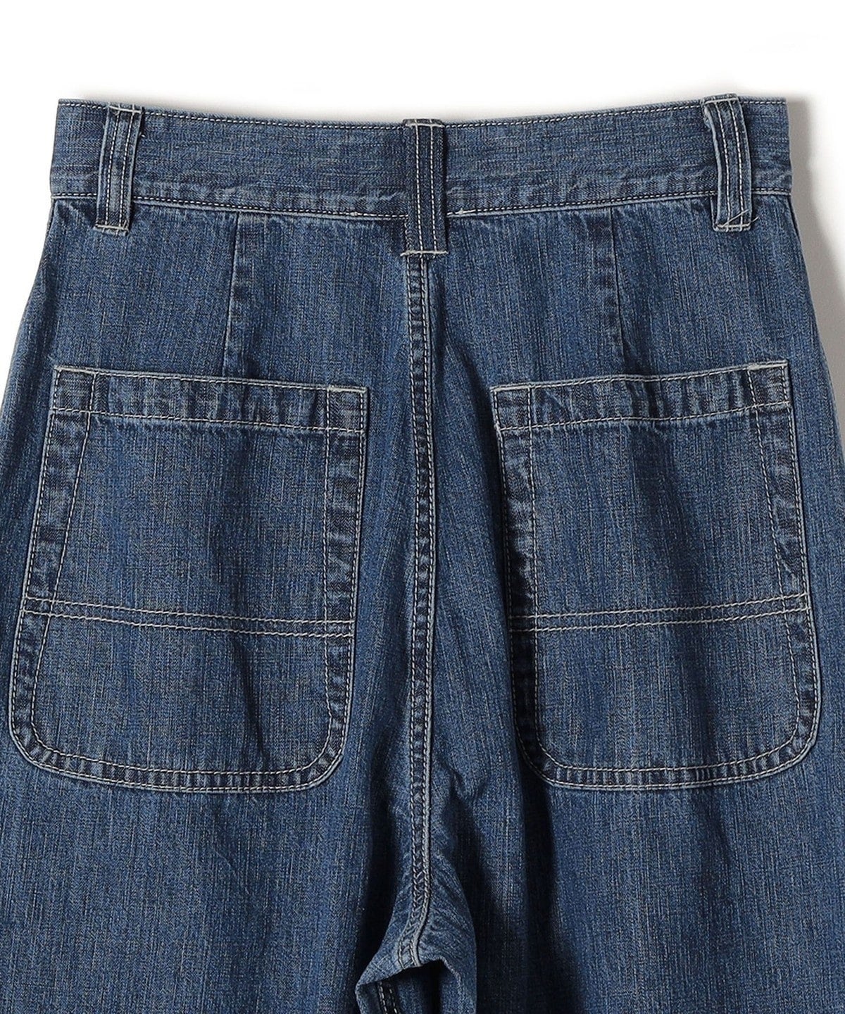 SHIPS Primary Navy Label:ストレートデニム