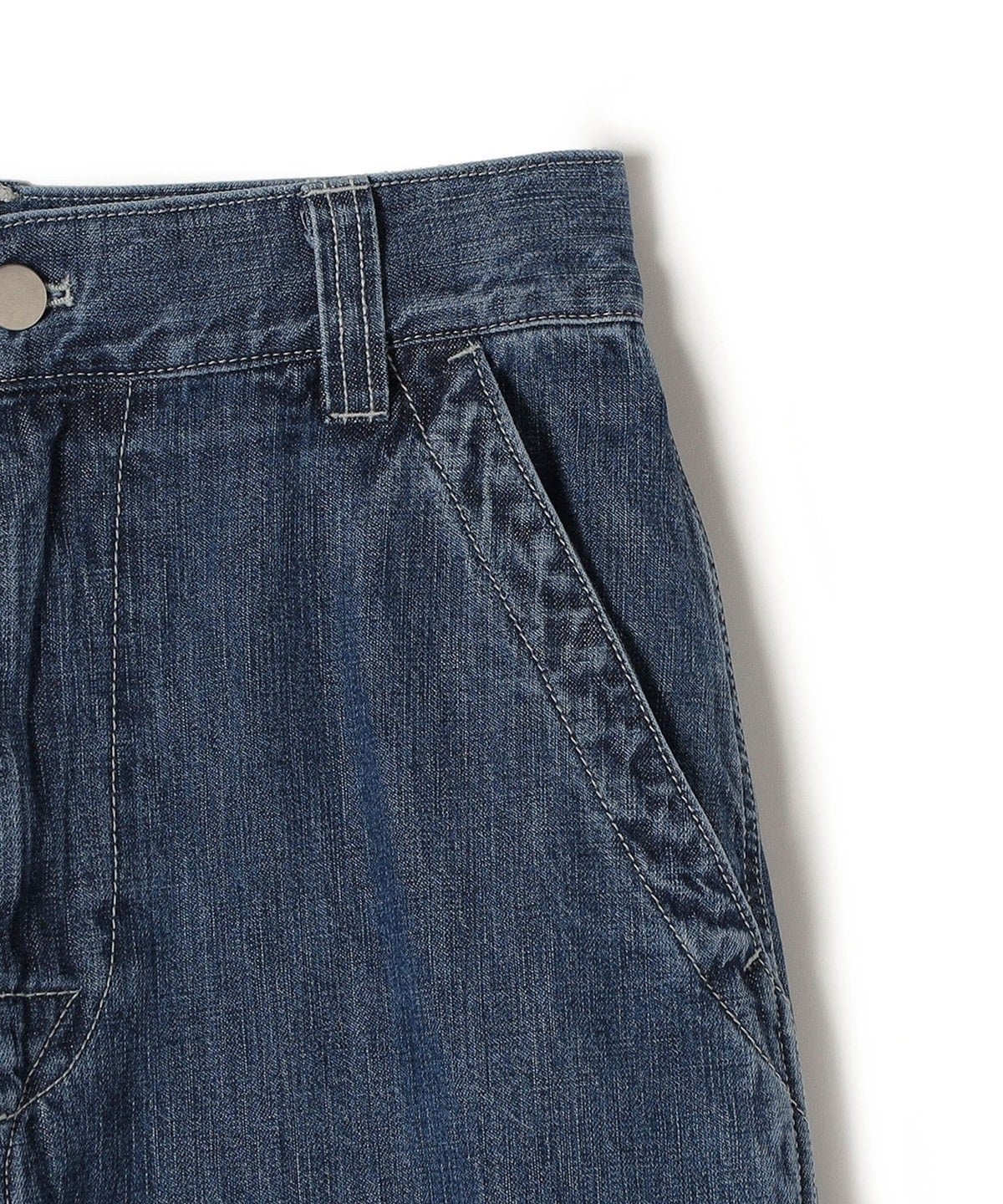 SHIPS Primary Navy Label:ストレートデニム