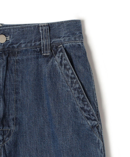 SHIPS Primary Navy Label:ストレートデニム