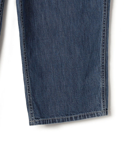 SHIPS Primary Navy Label:ストレートデニム